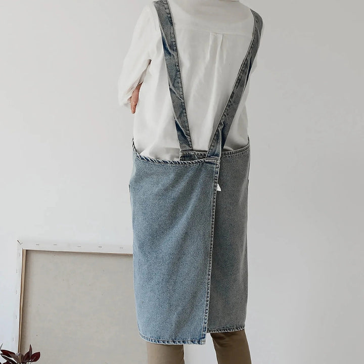 Lisslune | Casual Cotton Denim Pocket Apron