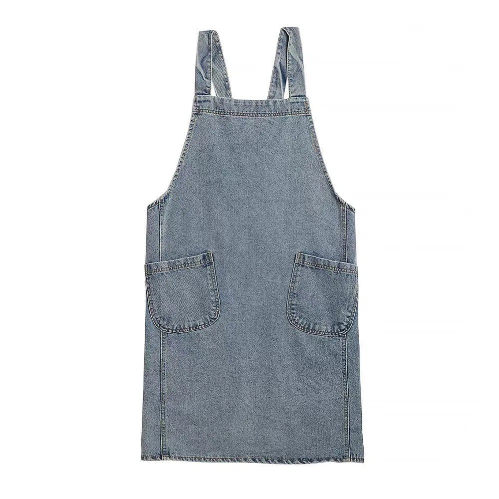 Lisslune | Casual Cotton Denim Pocket Apron
