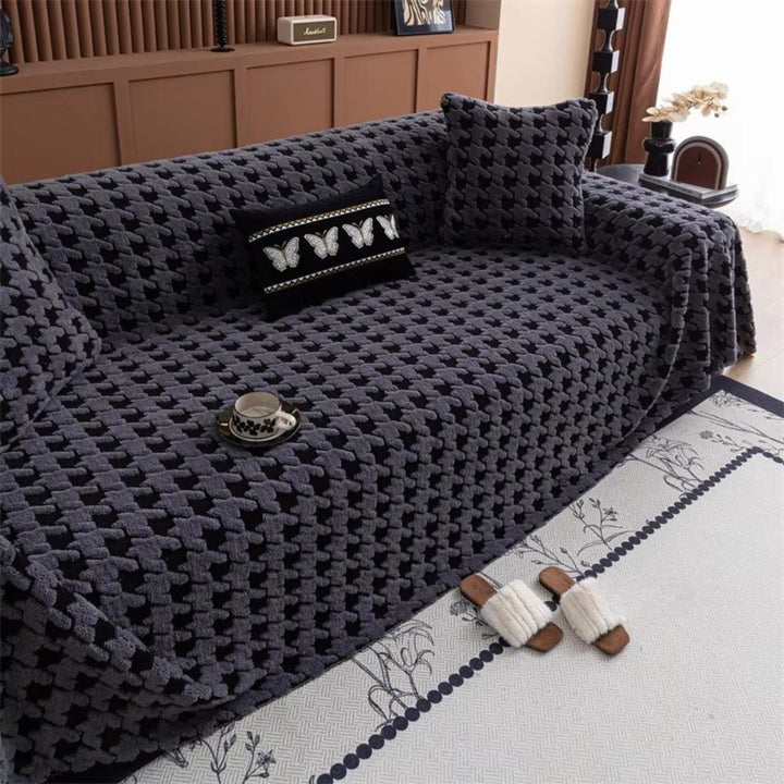Lisslune | Cavalli Houndstooth Plush Sofa Cover