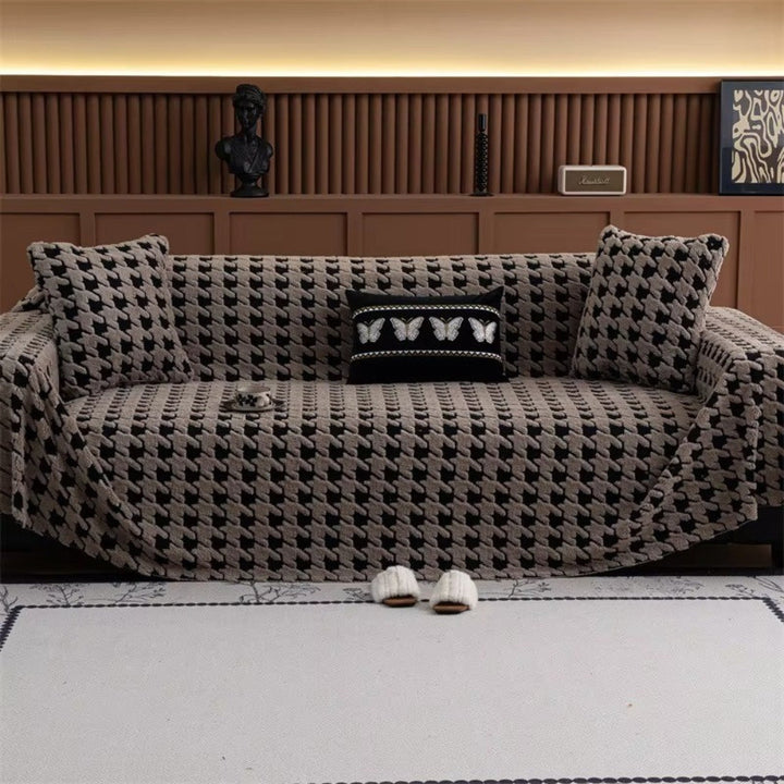 Lisslune | Cavalli Houndstooth Plush Sofa Cover