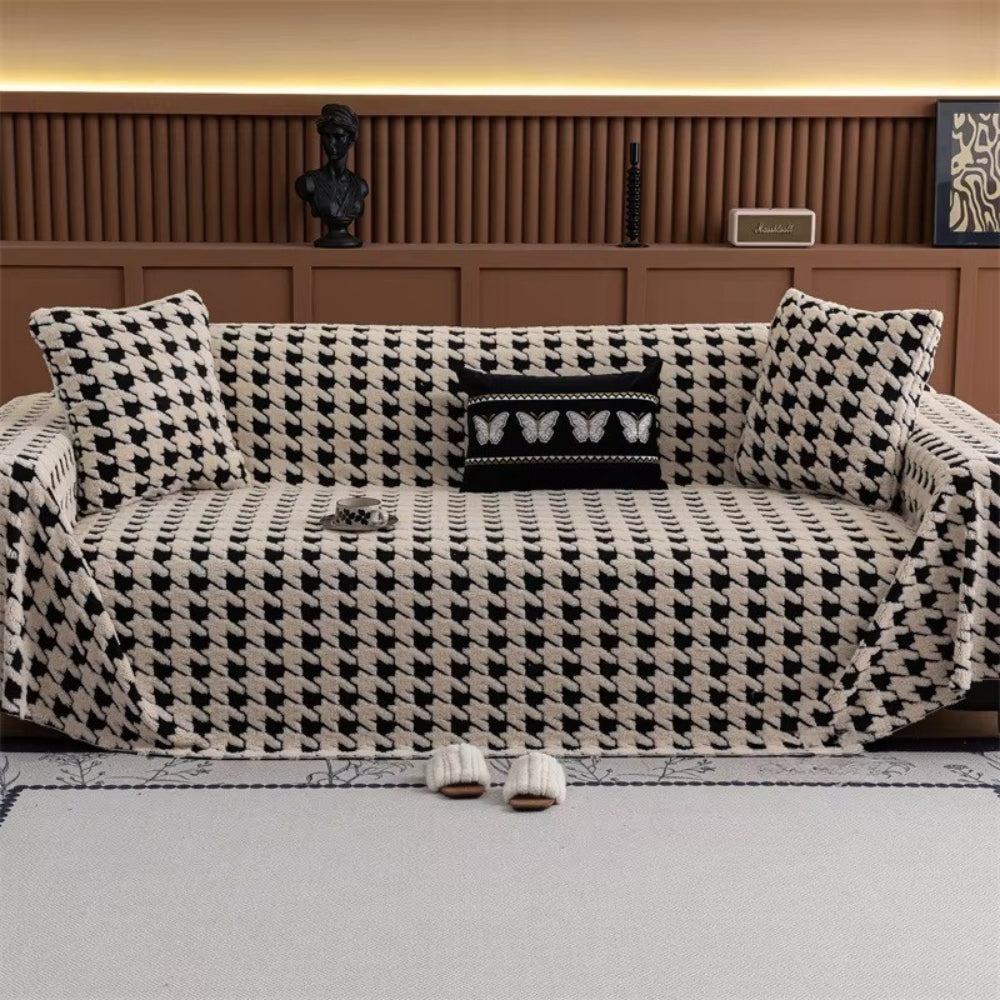 Lisslune | Cavalli Houndstooth Plush Sofa Cover