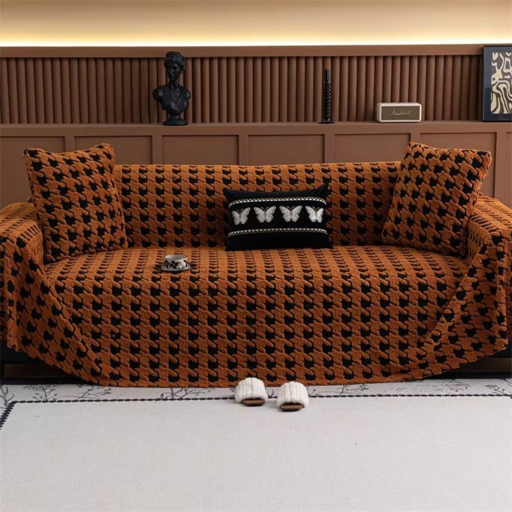Lisslune | Cavalli Houndstooth Plush Sofa Cover