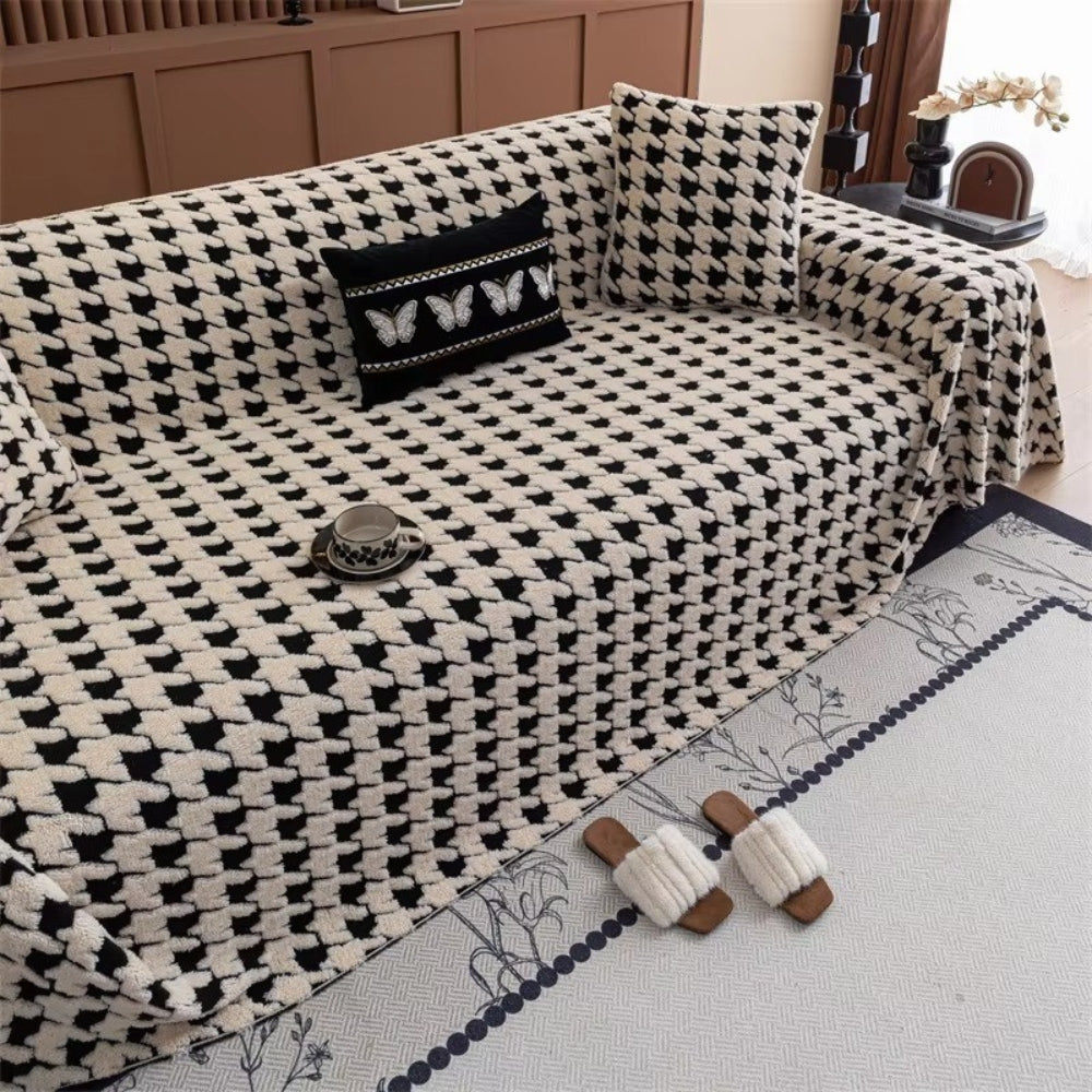 Lisslune | Cavalli Houndstooth Plush Sofa Cover