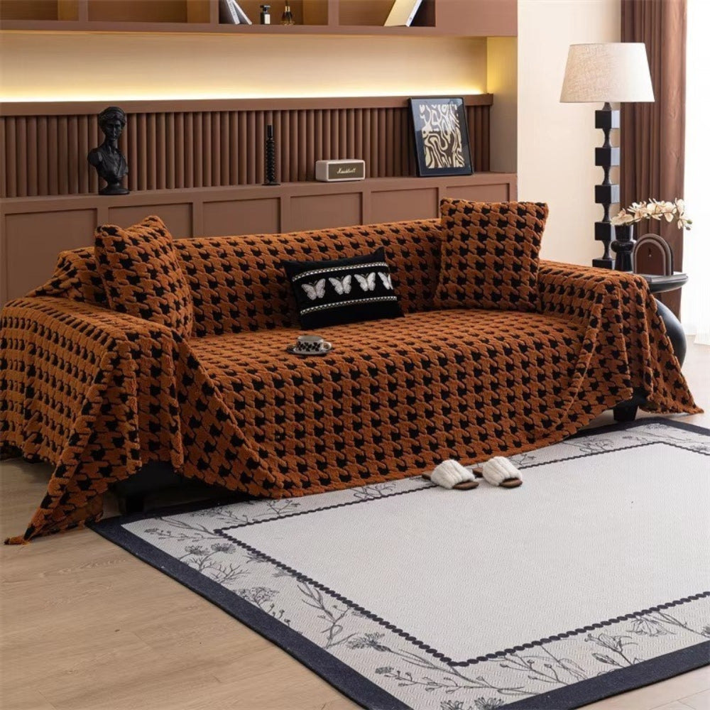 Lisslune | Cavalli Houndstooth Plush Sofa Cover