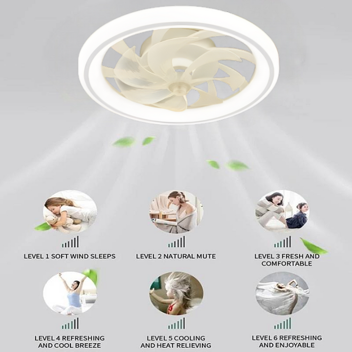 Lisslune | Smart Bedroom Ceiling Fan with LED Lights