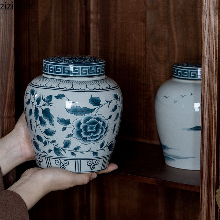 Lisslune | Ceramic airtight container tea box tea can moisture-protected storage tank tea container storage bottle tea organizer jar tea cans