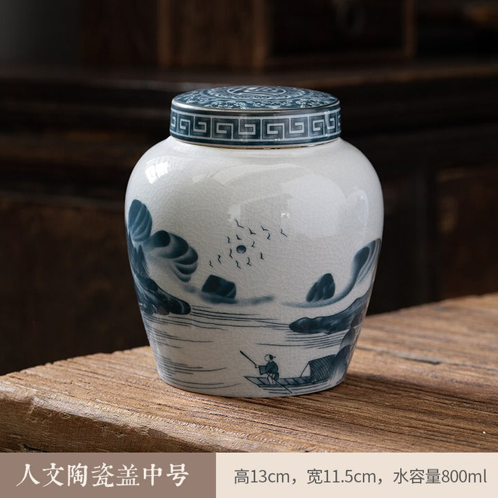 Lisslune | Ceramic airtight container tea box tea can moisture-protected storage tank tea container storage bottle tea organizer jar tea cans