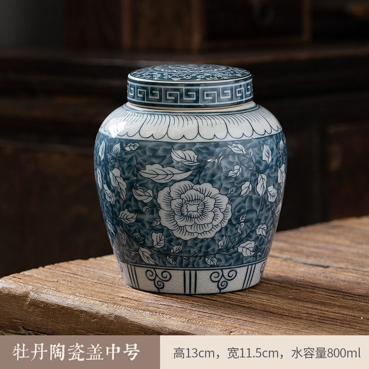 Lisslune | Ceramic airtight container tea box tea can moisture-protected storage tank tea container storage bottle tea organizer jar tea cans