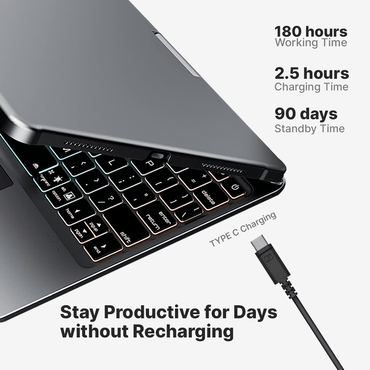 Lisslune | Wireless Keyboard Case for iPad - Rotating Design