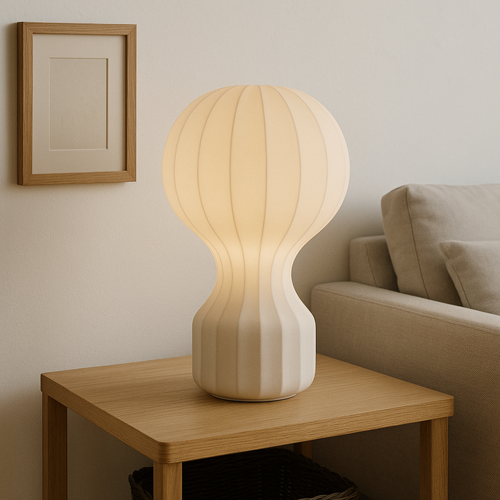 Lisslune | Silka | Wabi Sabi Silk Table Lamp – Warm LED Light