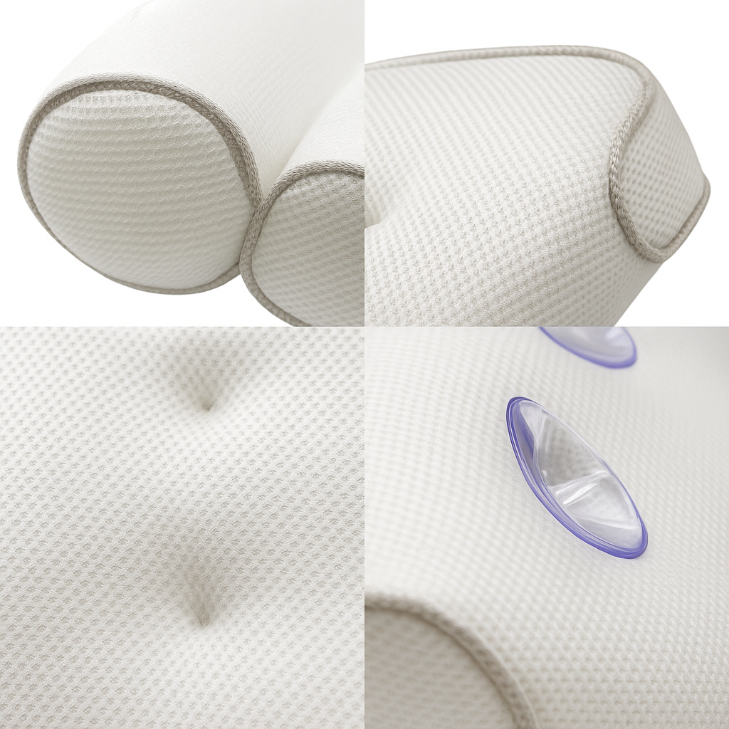 Lisslune | SoakUp Bath Pillows UK – Neck & Head Support Cushion – Non-Slip – Soft & Comfortable – Fits All Bathtubs – Enhances Relaxation
