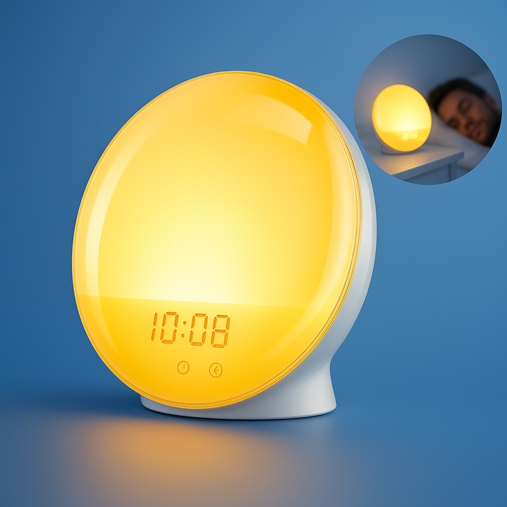 Lisslune | Sunrise Alarm Clock | Natural Wake-Up Light with Ambient Lighting for Heavy Sleepers & Dark Mornings