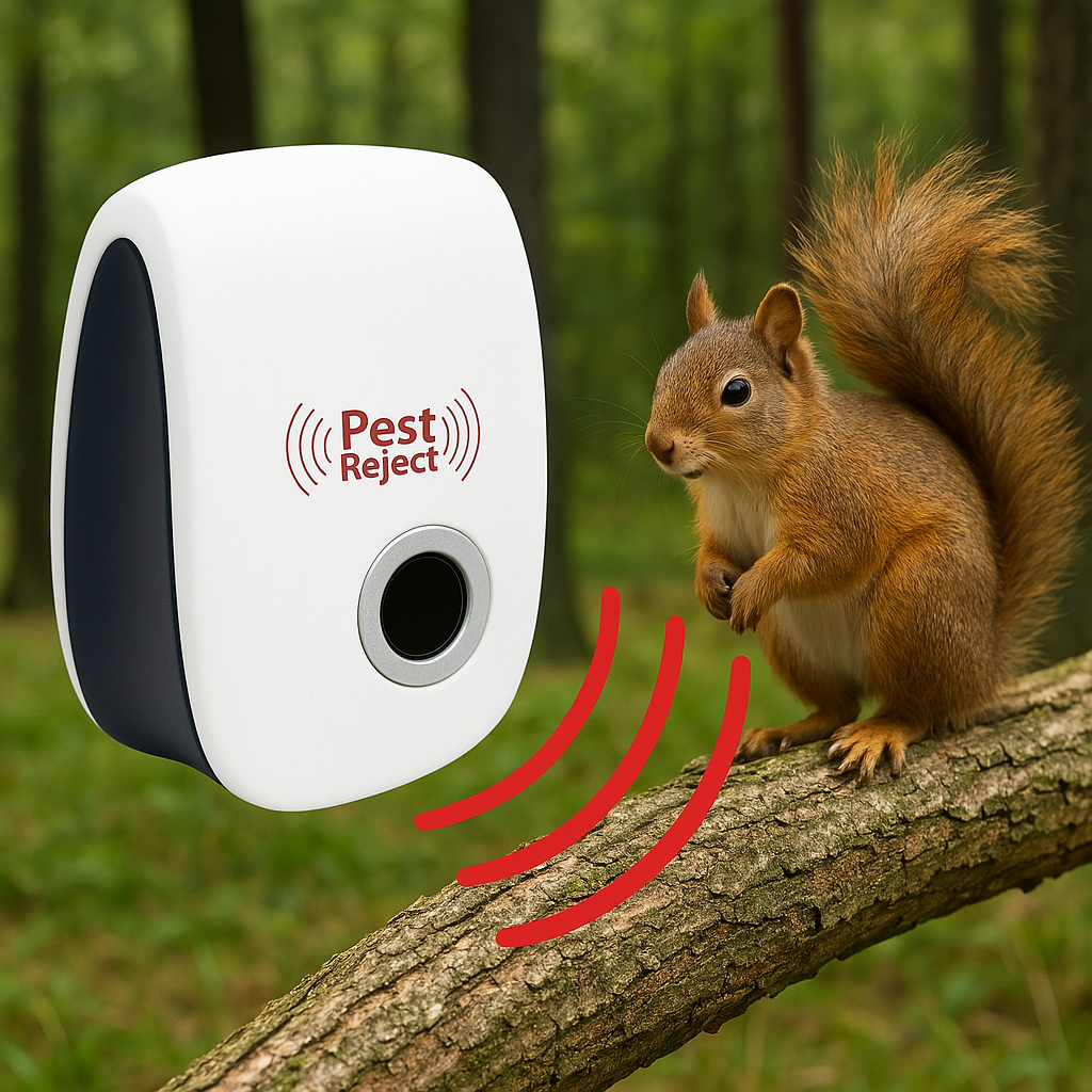 Lisslune | Ultrasonic Squirrel Repeller Device - Effective Pest Control to Deter Squirrels in 48 Hours for Gardens & Yards