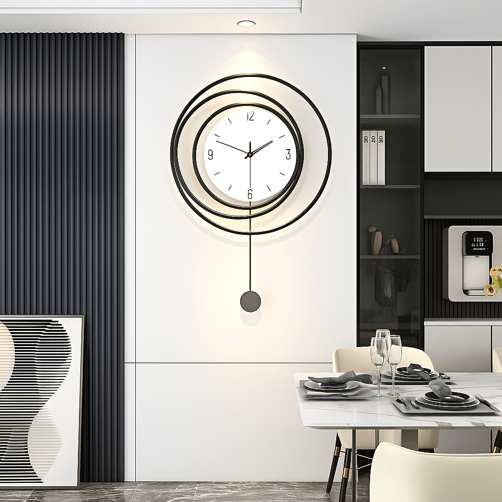 Lisslune | SilentGlow – Minimalistic round wall clock with clear numbers and silent movement