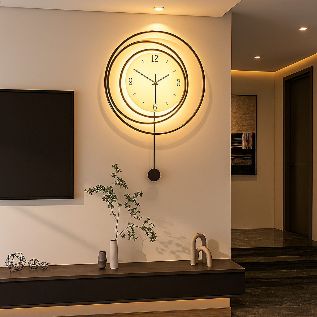 Lisslune | SilentGlow – Minimalistic round wall clock with clear numbers and silent movement