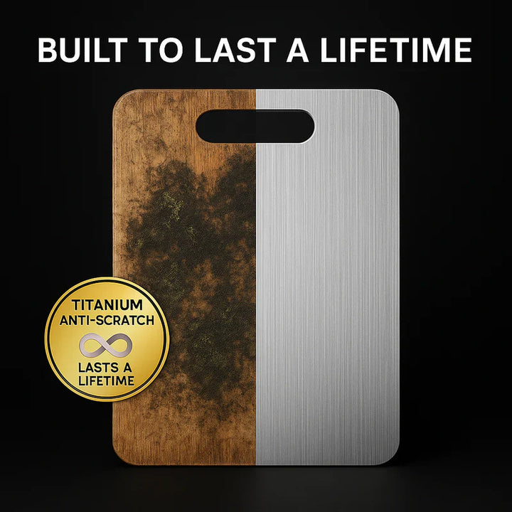 Lisslune | Medical Grade Titanium Cutting Board | Durable, Non-porous Surface for Safe Food Preparation & Kitchen Use