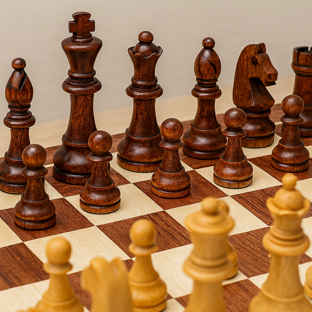 Lisslune | Wooden Chess Set – Tournament Grade Folding Board with Handcrafted Pieces