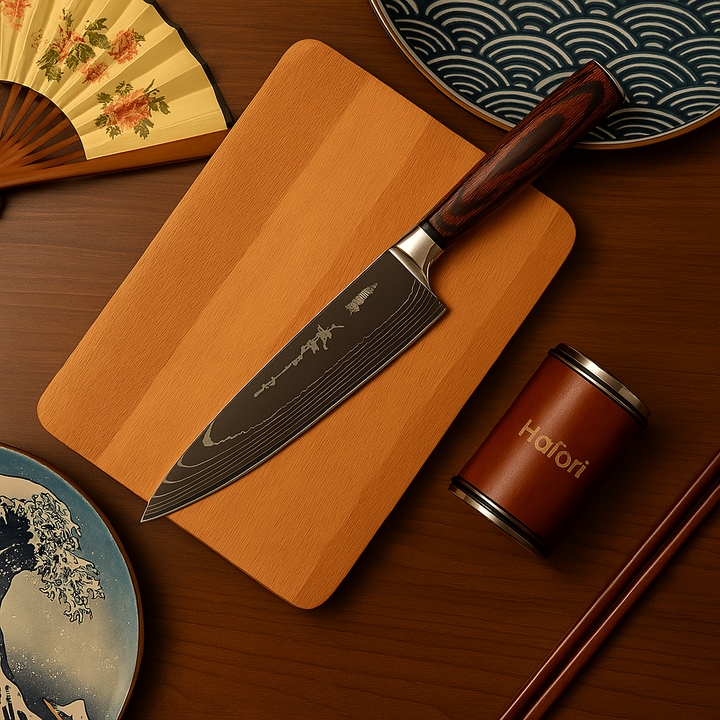 Lisslune | Damascus Steel Chef's Knife | 20 cm Blade, Ergonomic Resin Handle & Ideal for Home Cooking