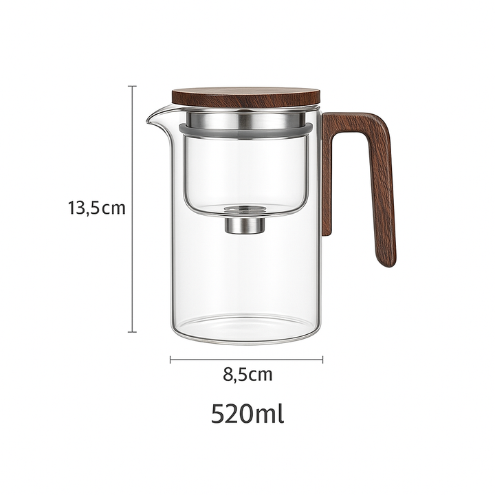Lisslune | Clarity Glass Teapot with Built-in Infuser – Heat-Resistant Tea Brewer for Loose Leaf Teas