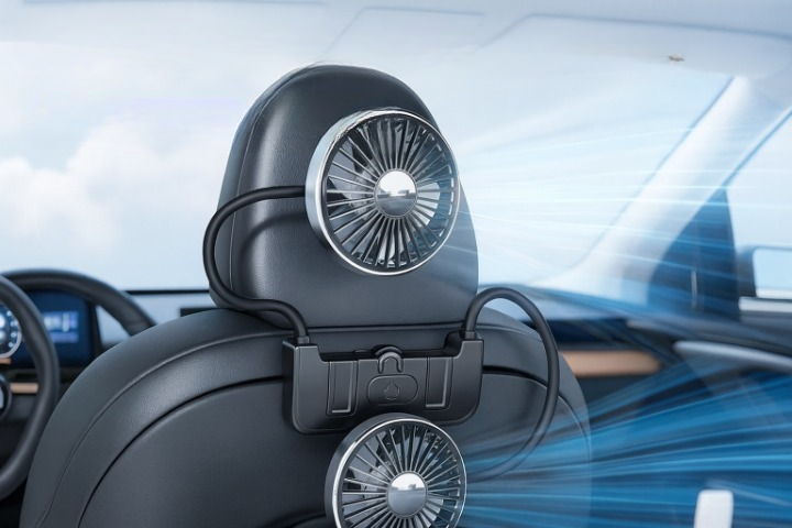 Lisslune | Dual-Head Rear Seat Fan – Eary – (USB-C Rechargeable)