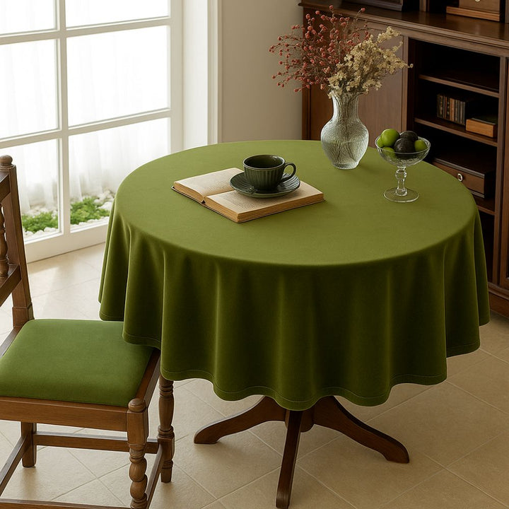 Lisslune | Château Olive Velvet Tablecloth