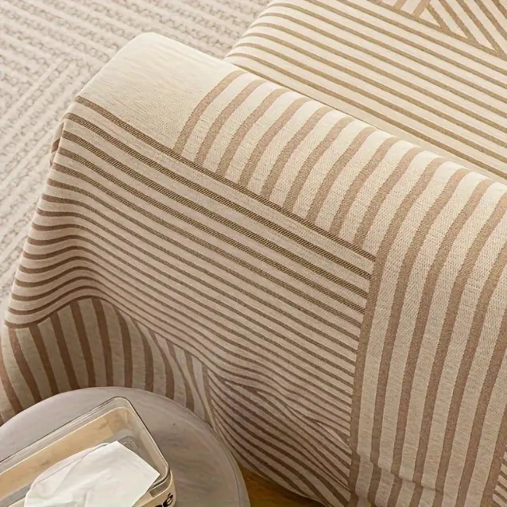Lisslune | Chenille Striped Tassel Sofa Cover