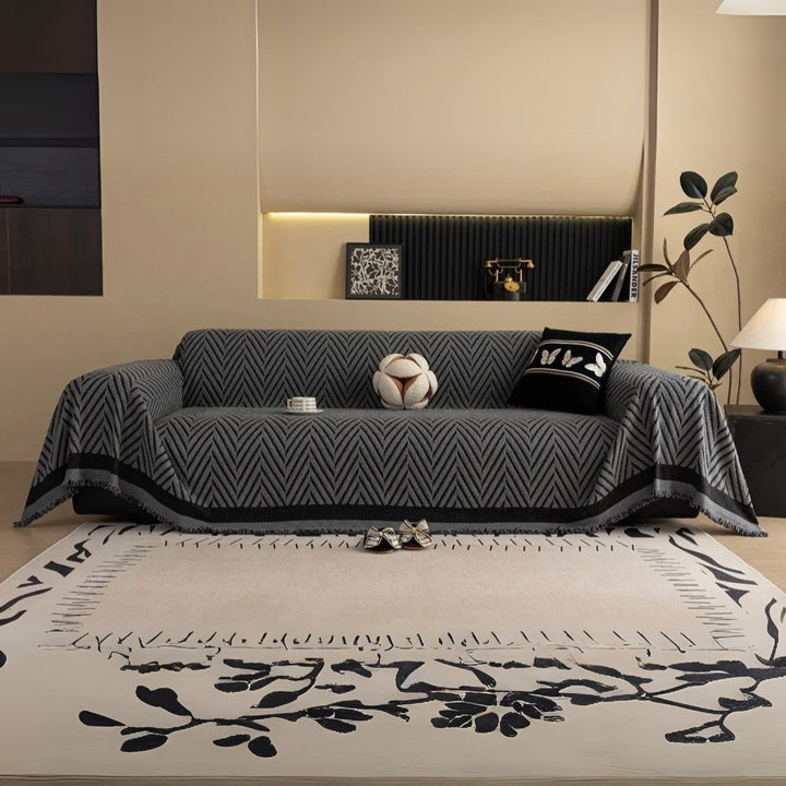 Lisslune | Chevron Herringbone Tassel Sofa Cover