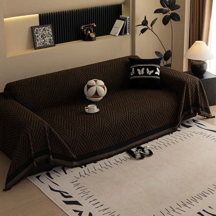 Lisslune | Chevron Herringbone Tassel Sofa Cover