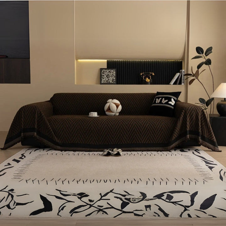 Lisslune | Chevron Herringbone Tassel Sofa Cover