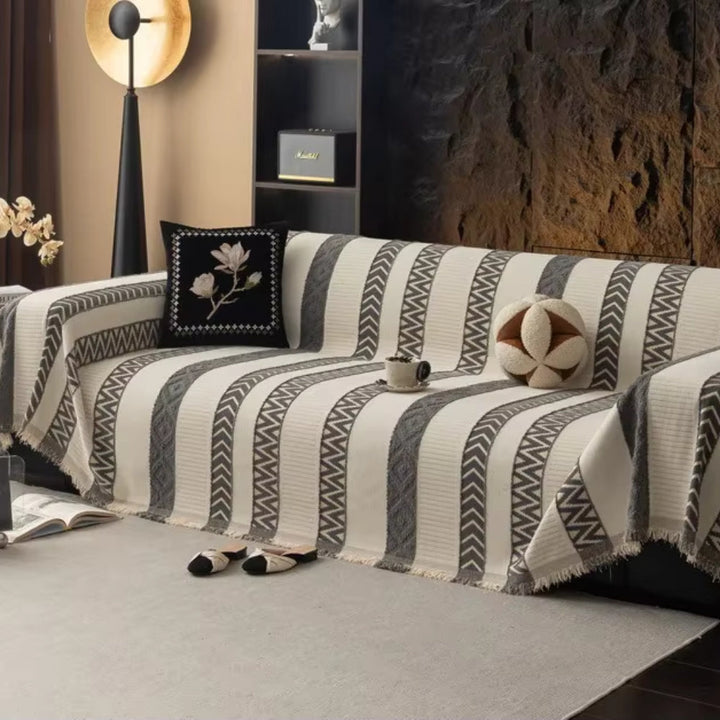 Lisslune | Chevron Pattern Chenille Sofa Cover