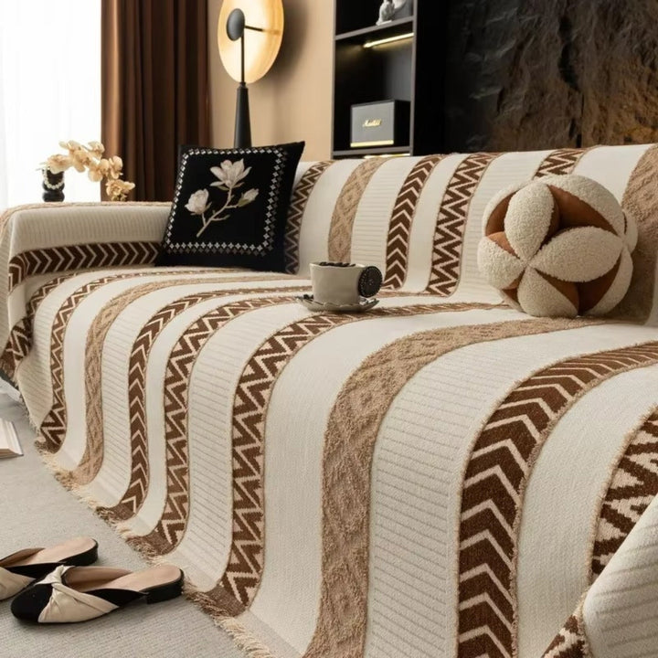 Lisslune | Chevron Pattern Chenille Sofa Cover