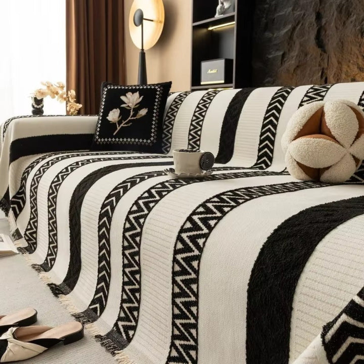 Lisslune | Chevron Pattern Chenille Sofa Cover