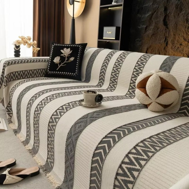 Lisslune | Chevron Pattern Chenille Sofa Cover