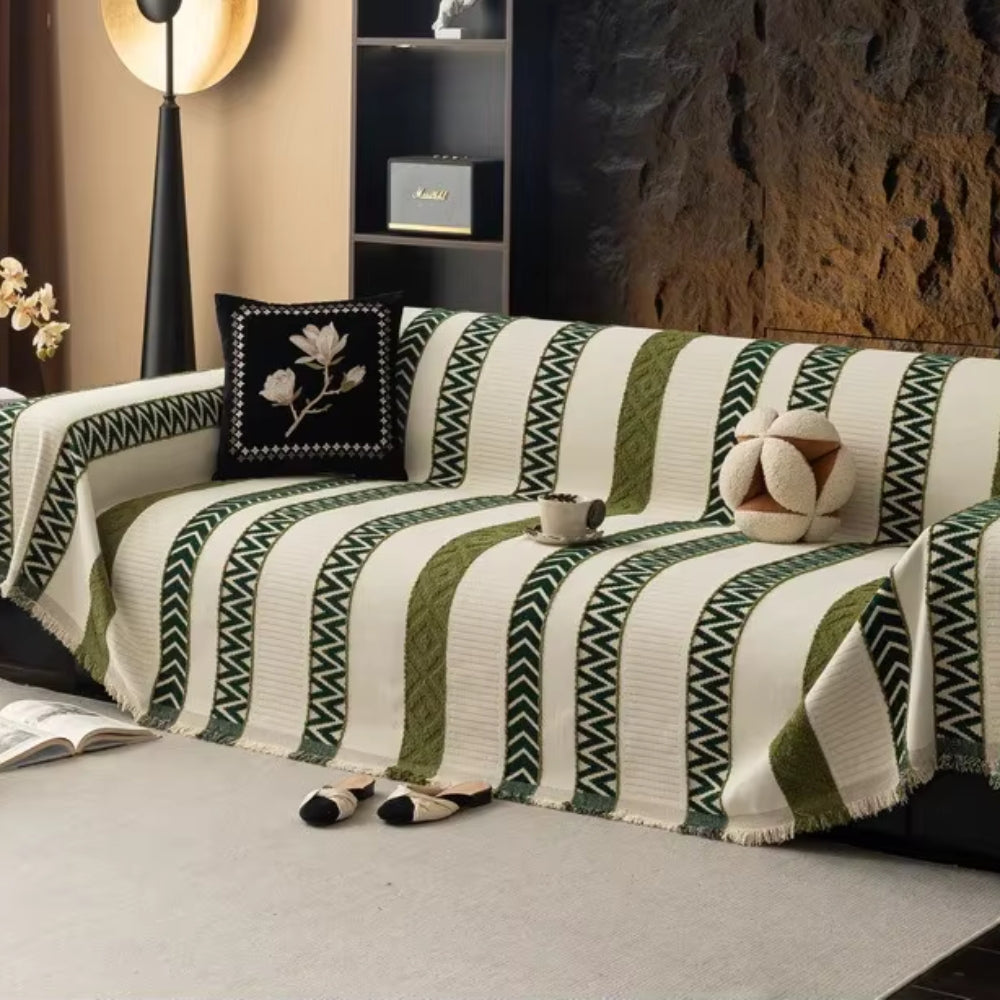 Lisslune | Chevron Pattern Chenille Sofa Cover