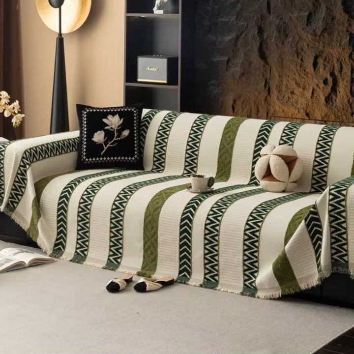 Lisslune | Chevron Pattern Chenille Sofa Cover