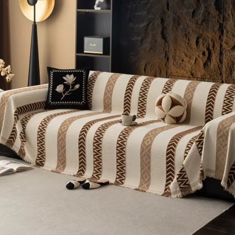Lisslune | Chevron Pattern Chenille Sofa Cover