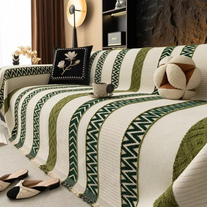 Lisslune | Chevron Pattern Chenille Sofa Cover