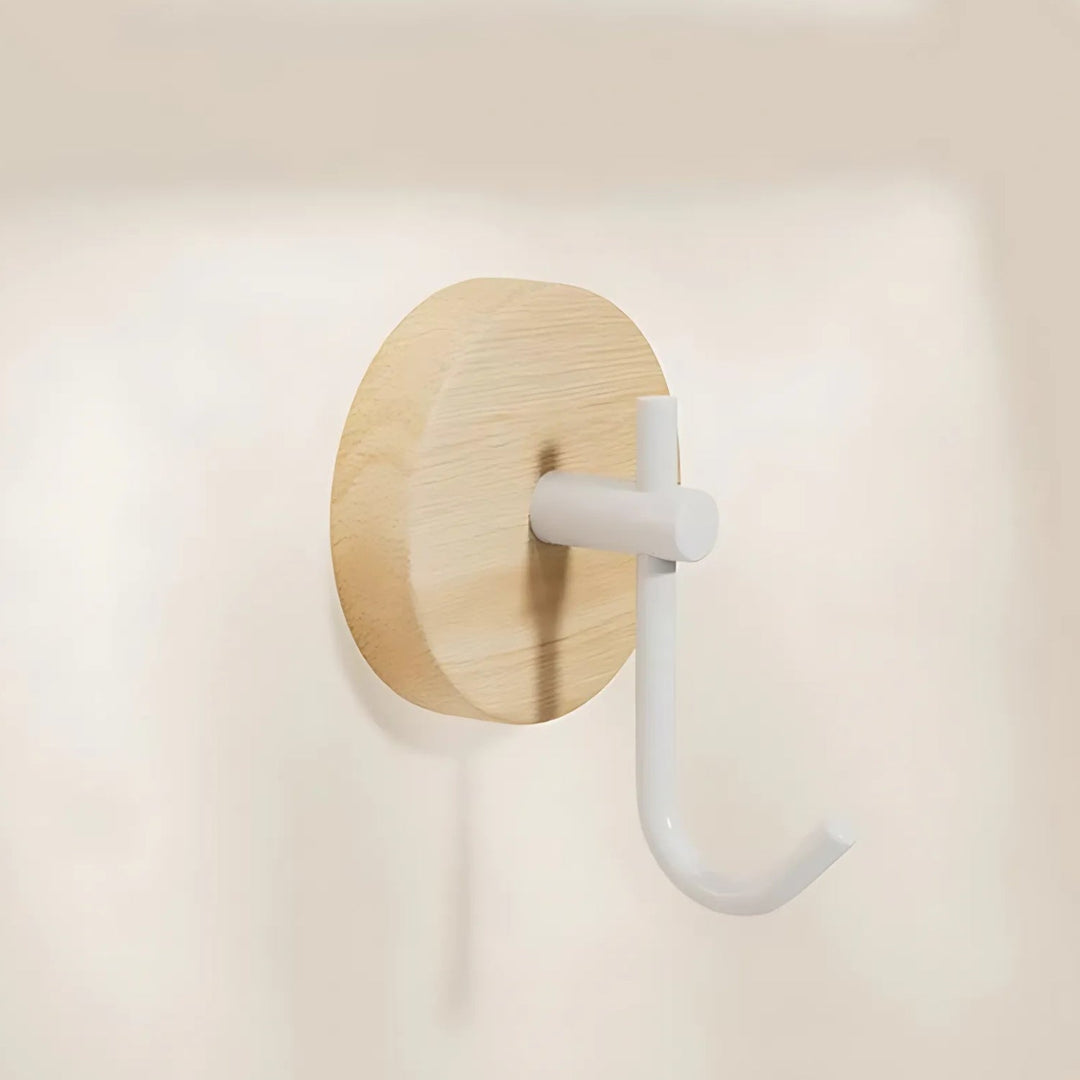 Lisslune | Chic Round Self-Adhesive Timber Wall Hook Piece