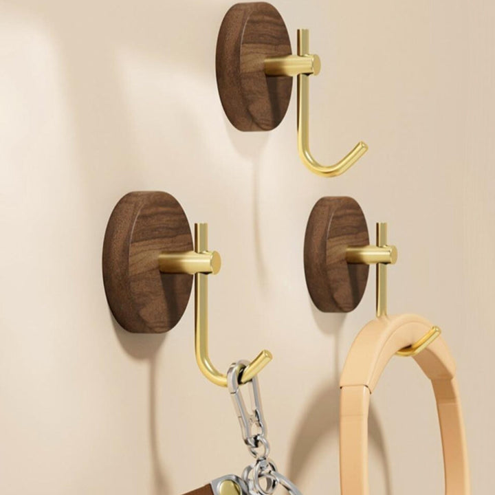 Lisslune | Chic Round Self-Adhesive Timber Wall Hook Piece