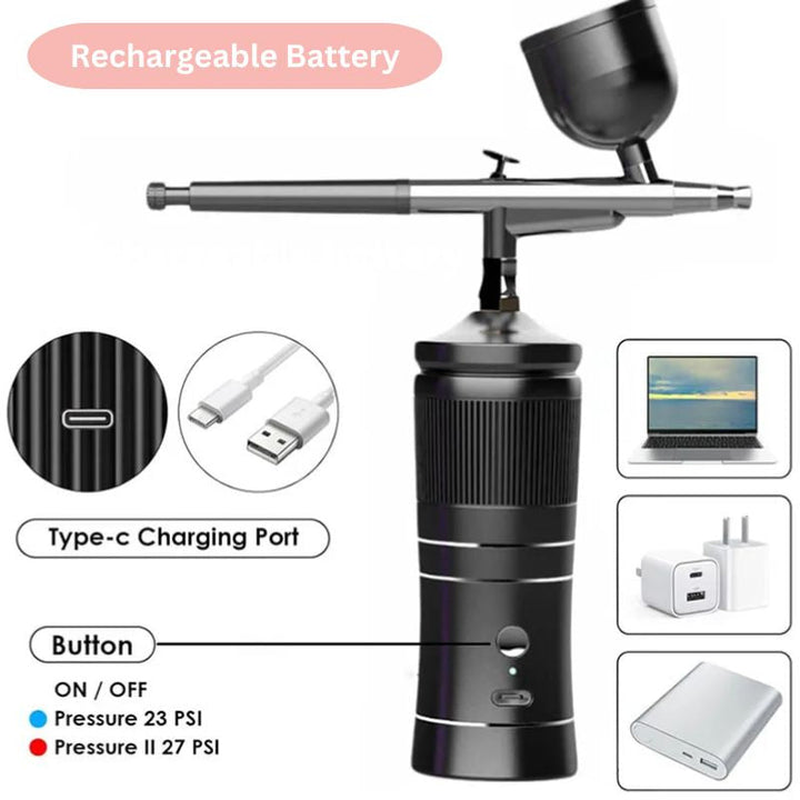 Lisslune | Cordless Mini Airbrush Kit with Compressor