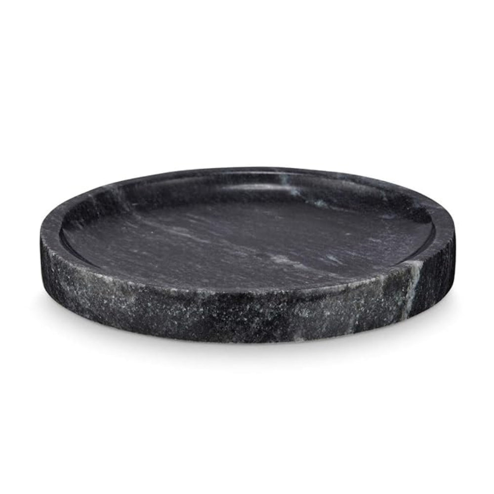 Lisslune | Circular Black Marble Jewelry Tray