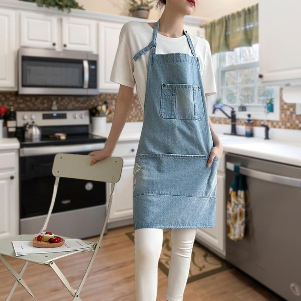 Lisslune | Classic Blue Denim Pocket Apron