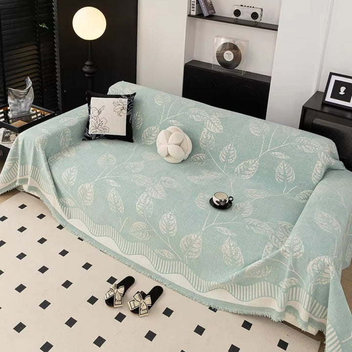 Lisslune | Classic Chenille Leaf Sofa Cover