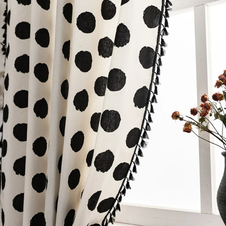 Lisslune | Chic Polka Dot Tassel Window Curtain