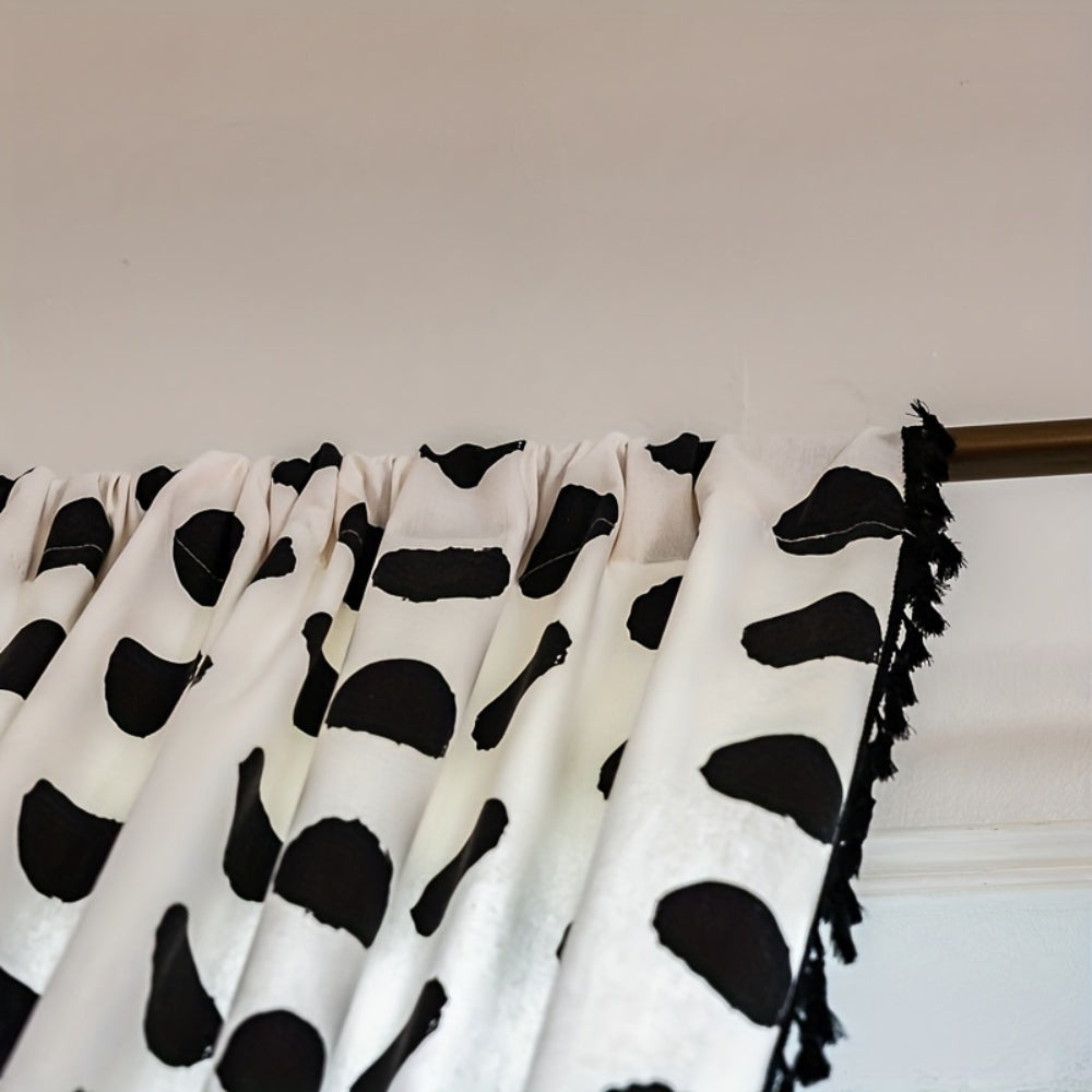 Lisslune | Chic Polka Dot Tassel Window Curtain