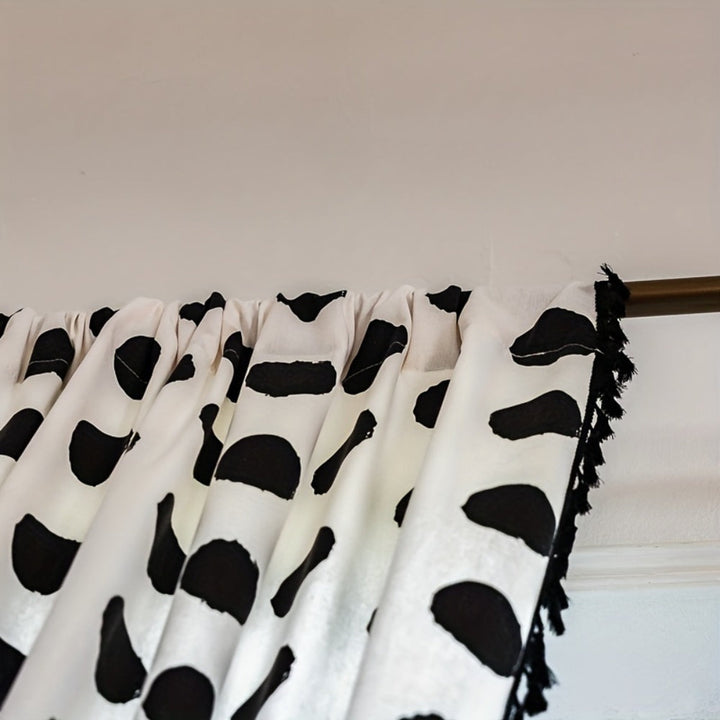 Lisslune | Chic Polka Dot Tassel Window Curtain