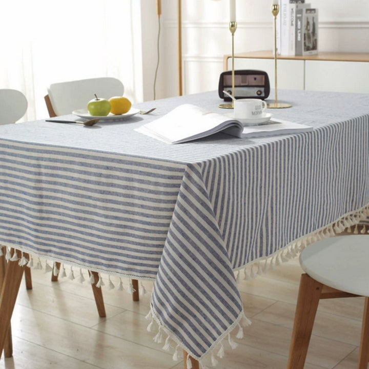 Lisslune | Classic Striped Tassel Table Cloth