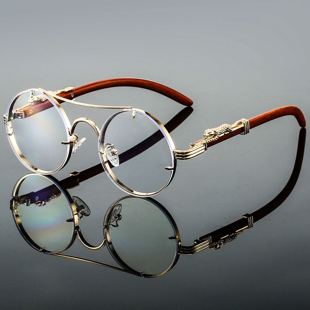 Lisslune | Men’s Oval Metal Retro Sunglasses with UV Protection