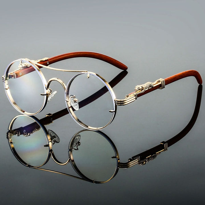 Lisslune | Men’s Oval Metal Retro Sunglasses with UV Protection