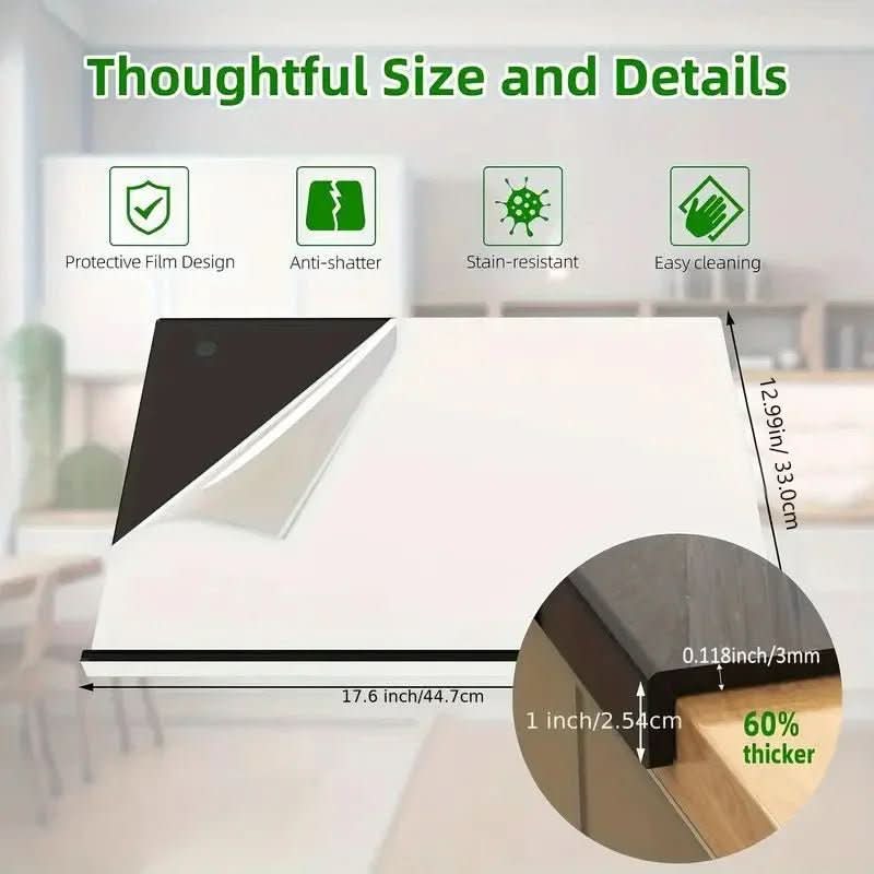 Lisslune | Acrylic Cutting Board with Protective Rim for Modern Kitchens